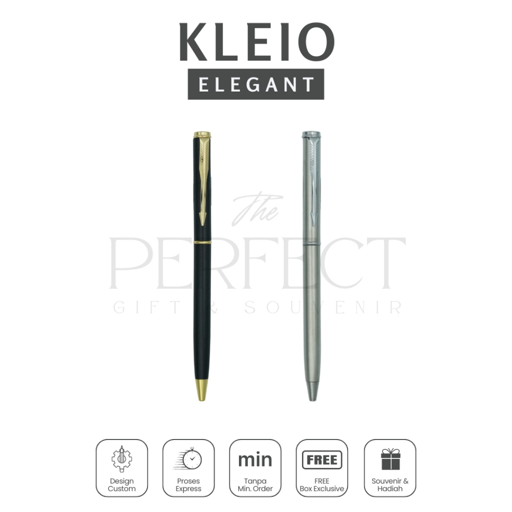 

Kleio Elegant Pen Ballpoint Free Box Custom Grafir Exclusive Promosi Gift Kado Souvenir