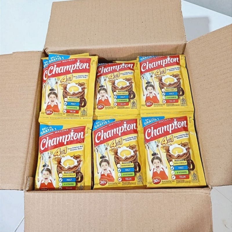 

Energen Champion Susu Coklat 4 in 1 Kemasan 1 Renceng Isi 10 pcs