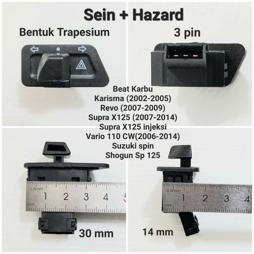 Saklar Sein dan Hazard Motor Universal 3 Pin Sepeda Motor Beat FI