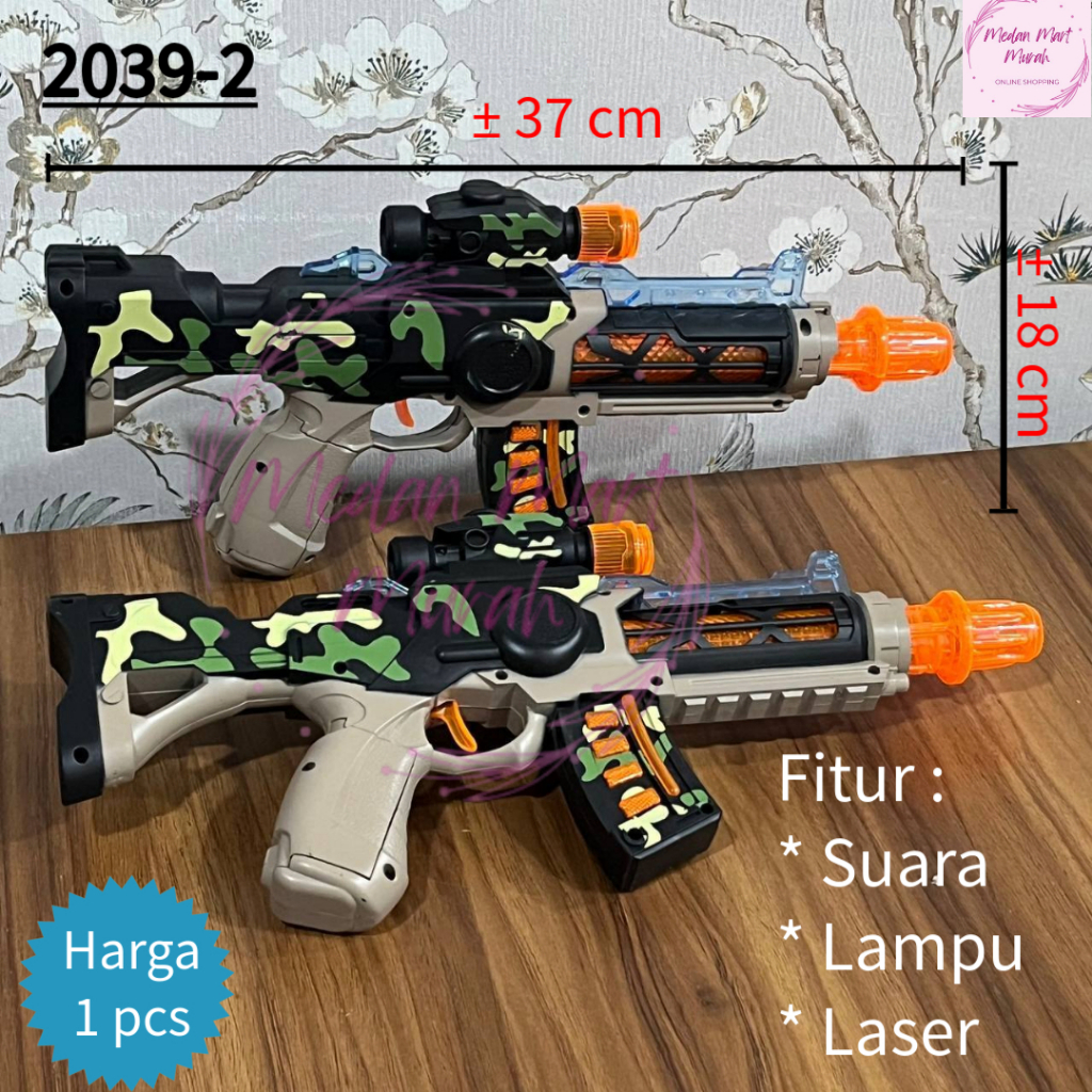 Medan Mart - Mainan Tembak Tembakan Army 2039-2 / Pistol Baterai Mainan Tembak Baterai