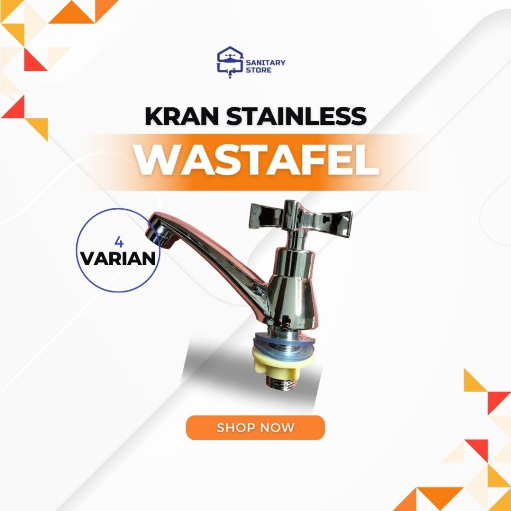 KRAN TANAM WASTAFEL STAINLESS / KRAN STAINLESS TANAM WASTAFEL KAMAR MANDI