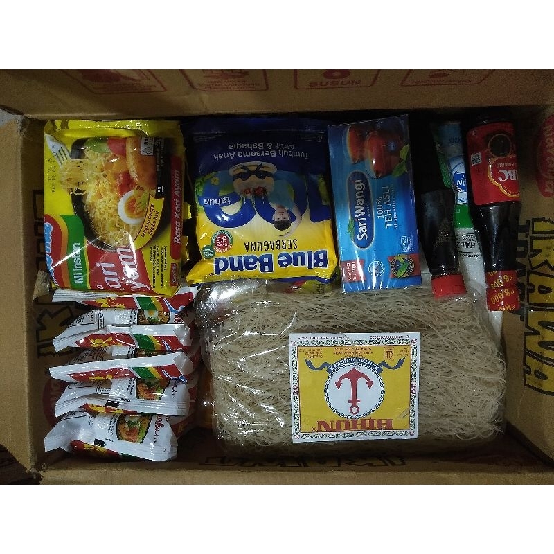 

Paket Sembako isi 22 pcs Packing Kardus polos