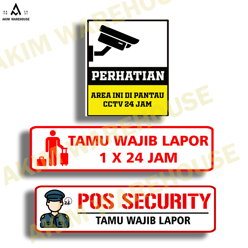 

Stiker Keaman Peringatan Area Ini Di Pantau CCTV 24 jam/pos security/tamu wajib lapor