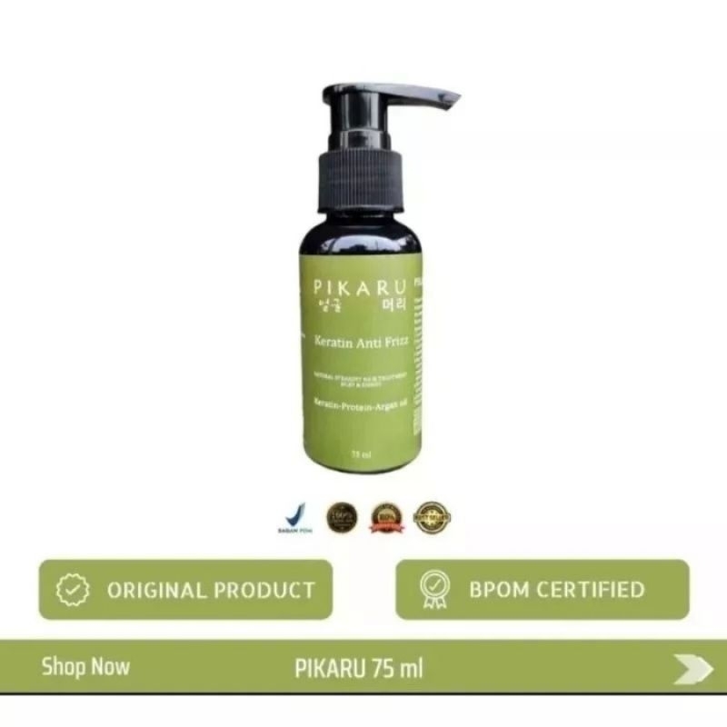 Pikaru Keratin Anti Frizz 75 ML Asli OriginalVitamin Rambut Atasi Rambut Rontok & Bercabang