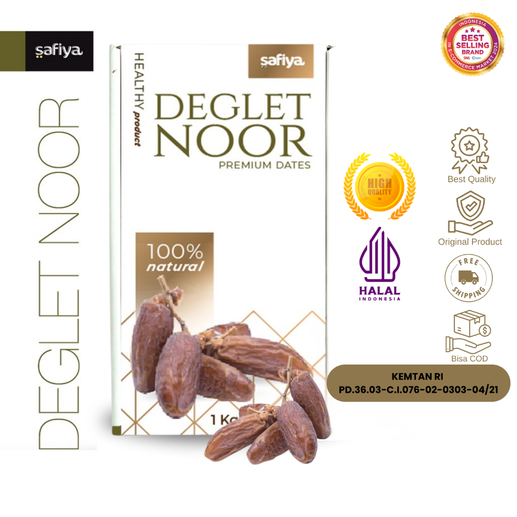 

Safiya Kurma Tangkai 1 Kg Deglet Noor Tunisia Legit Premium
