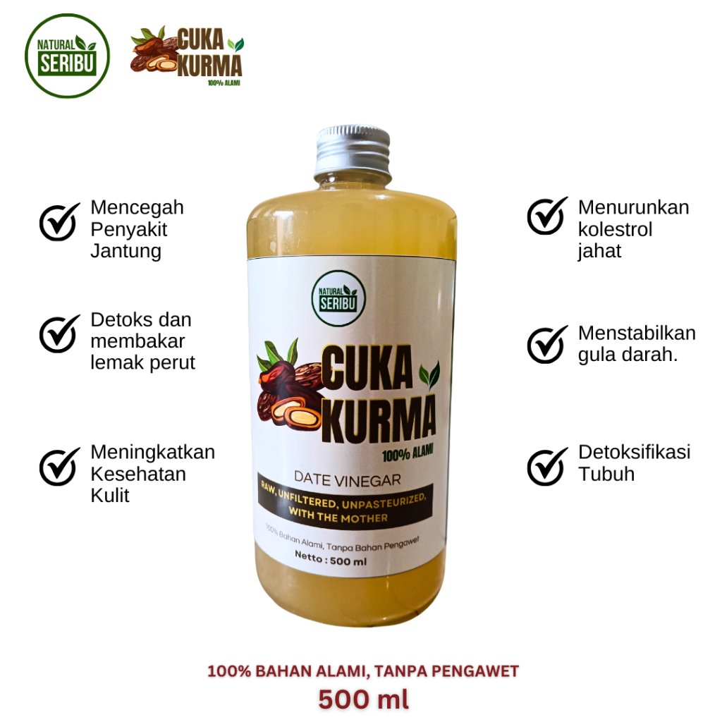 

Cuka Kurma 100% Original 500 ml - Premium untuk Diet, Detox, Kesehatan Jantung & Perawatan Kulit