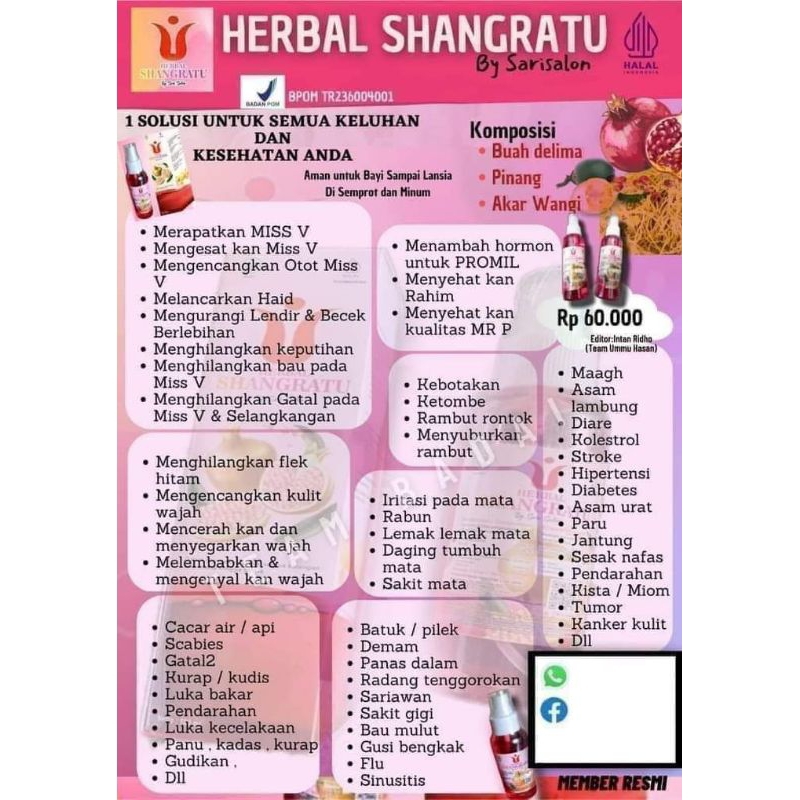 

HERBAL SHANGRATU✅ BPOM ✅ 100% HALAL✅Harga/15pcs