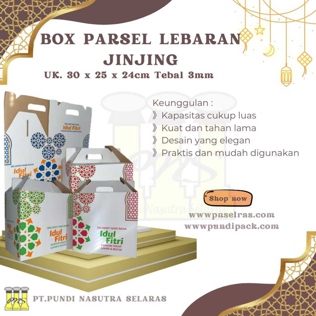 

BOX PARSEL LEBARAN BESAR UKURAN 30 X 25 X 24CM / 10 LEMBAR