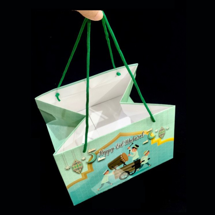 

5 Pcs Paperbag Idul Fitri Goodie Bag Packaging Hampers Lebaran 24x22x15 cm