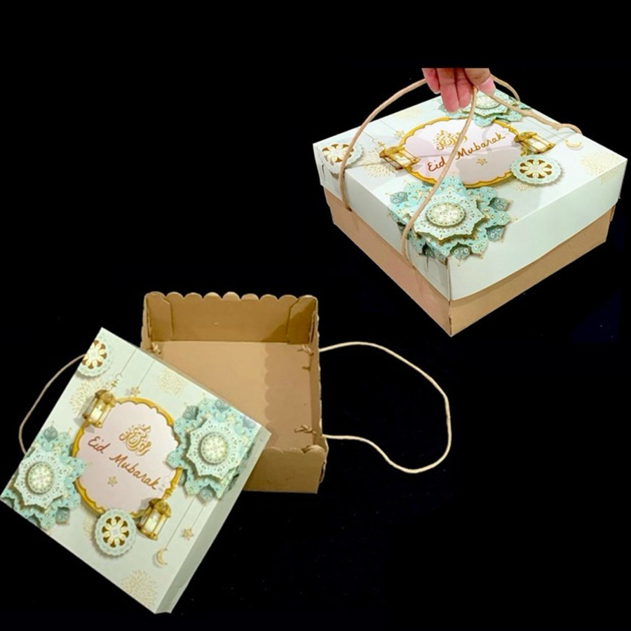 

5 Pcs Box Tenteng Packaging Kue Lapis Legit Lebaran Idul Fitri 22x22x10 cm