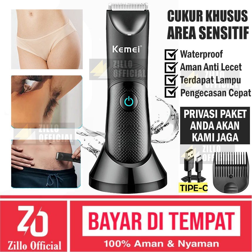 ZILLO Alat Cukur Rambut Bulu Kemaluan Pria & Wanita Pencukur Bulu Ketiak Sensitif Anti Lecet