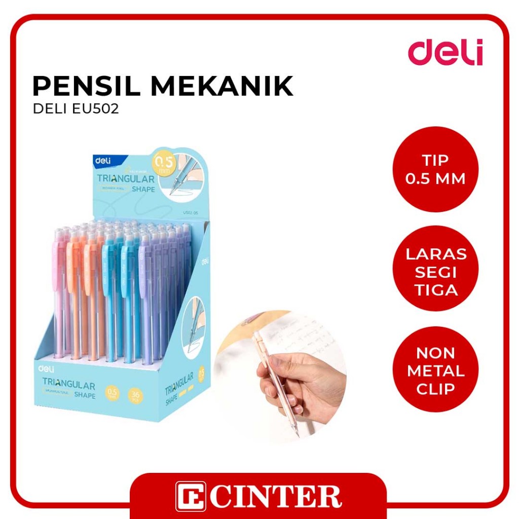 

DELI - PENSIL CETEK / PENSIL ISI ULANG / PENCIL MECHANIC/ PENSIL MEKANIK EU502