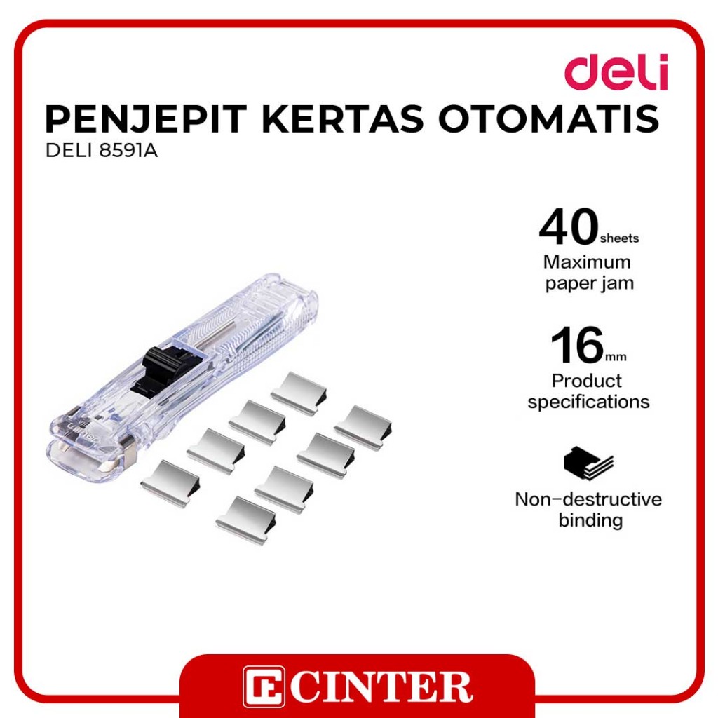 

DELI - PENJEPIT KERTAS OTOMATIS / PAPER CLIPPER 8591A 16MM (5/8") WHITE