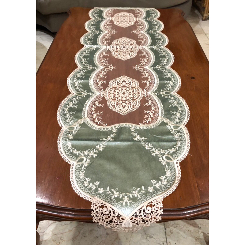 Taplak meja tamu / table runner Turkey/turki premium beludru - TP03
