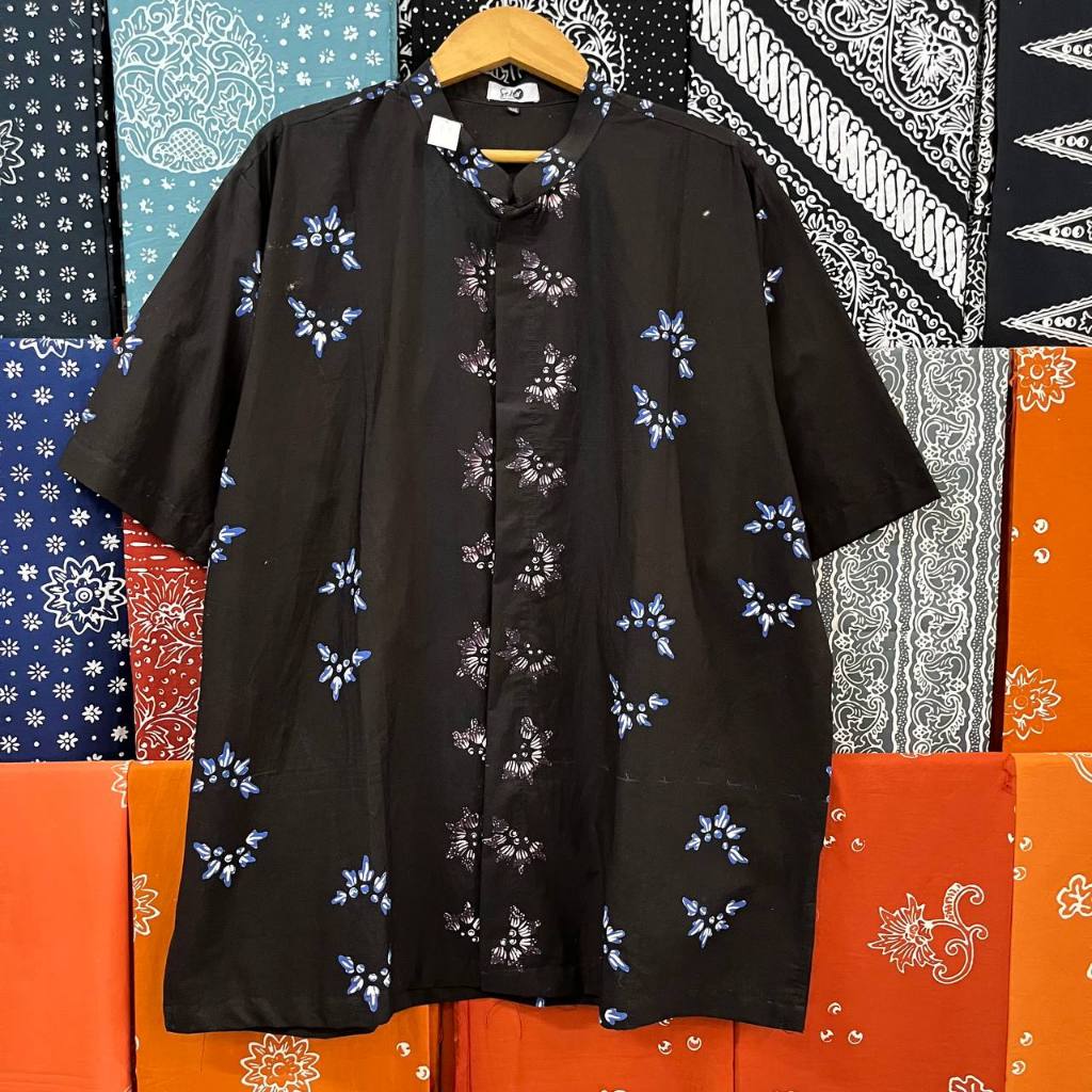 HEM KEMEJA PRIA BATIK SEKAR JEPARA HANDMADE LENGAN PENDEK