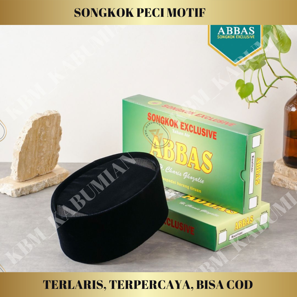 Songkok Peci Kopyah ABBAS hitam anak laki-laki berkualitas bludru halus