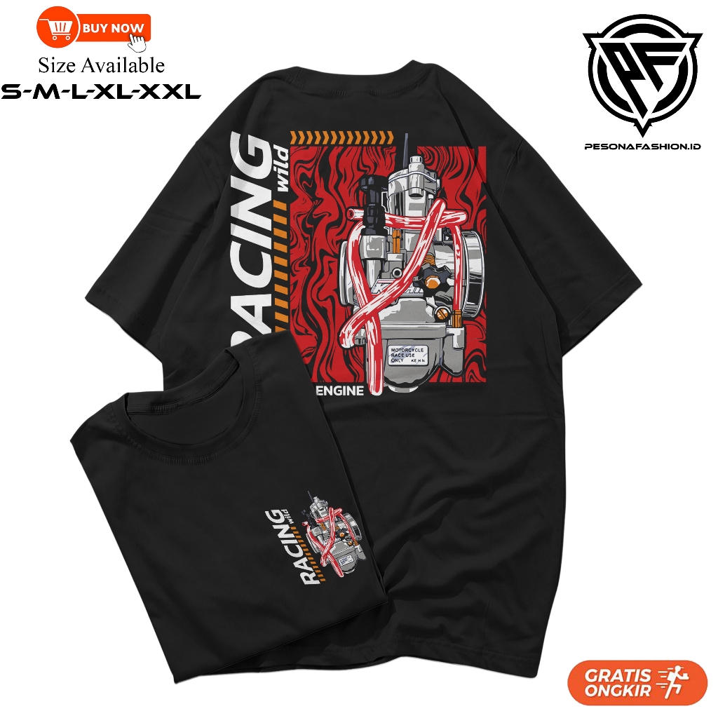 BAJU KAOS DISTRO RACING BALAP DEWASA PRIA WANITA KEREN MURAH | KAOS BIKER BALAPAN LENGAN PENDEK PREM