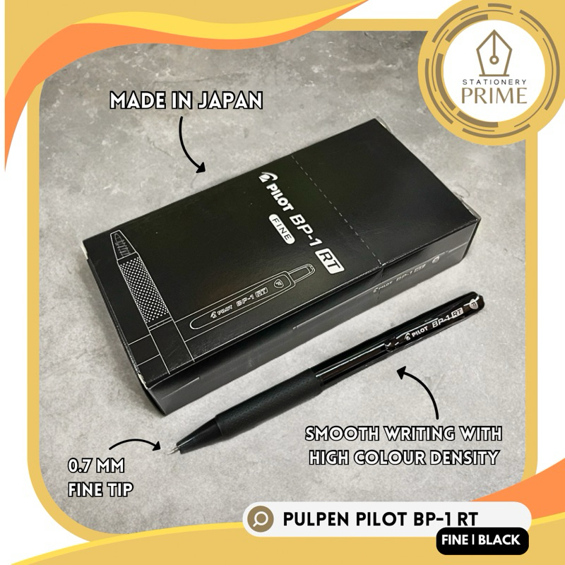 

Ball Point Pen / Retractable Pen / Pulpen Cetek PILOT BP-1 RT MEDIUM / FINE POINT Hitam Biru (Isi 12 Pcs) by PILOT Corporation Japan