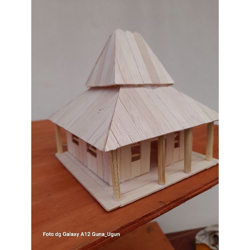 miniatur rumah adat joglo jawa timur stik es krim