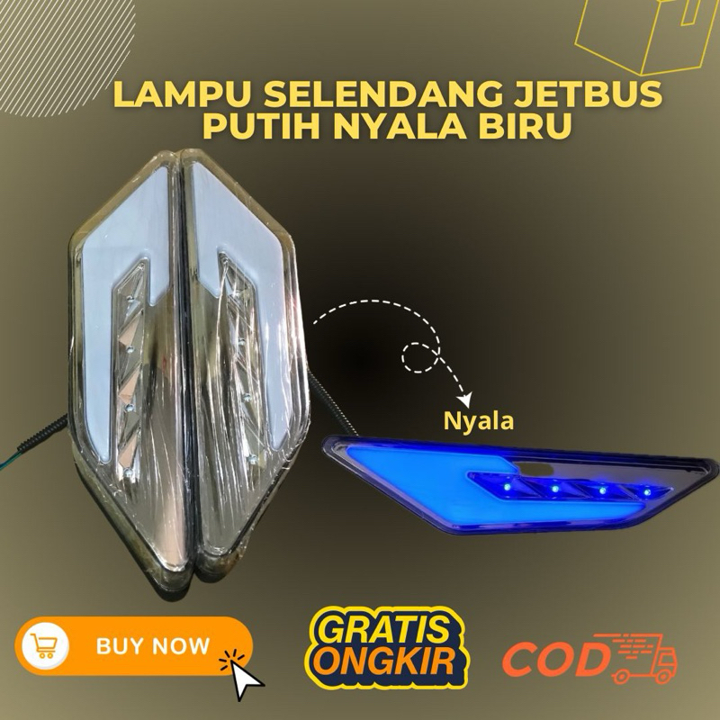 <<READY STOCK>> LAMPU SLENDANG JETBUS PUTIH NYALA BIRU // LAMPU SLENDANG DEPAN BUS // LAMPU SLENDANG