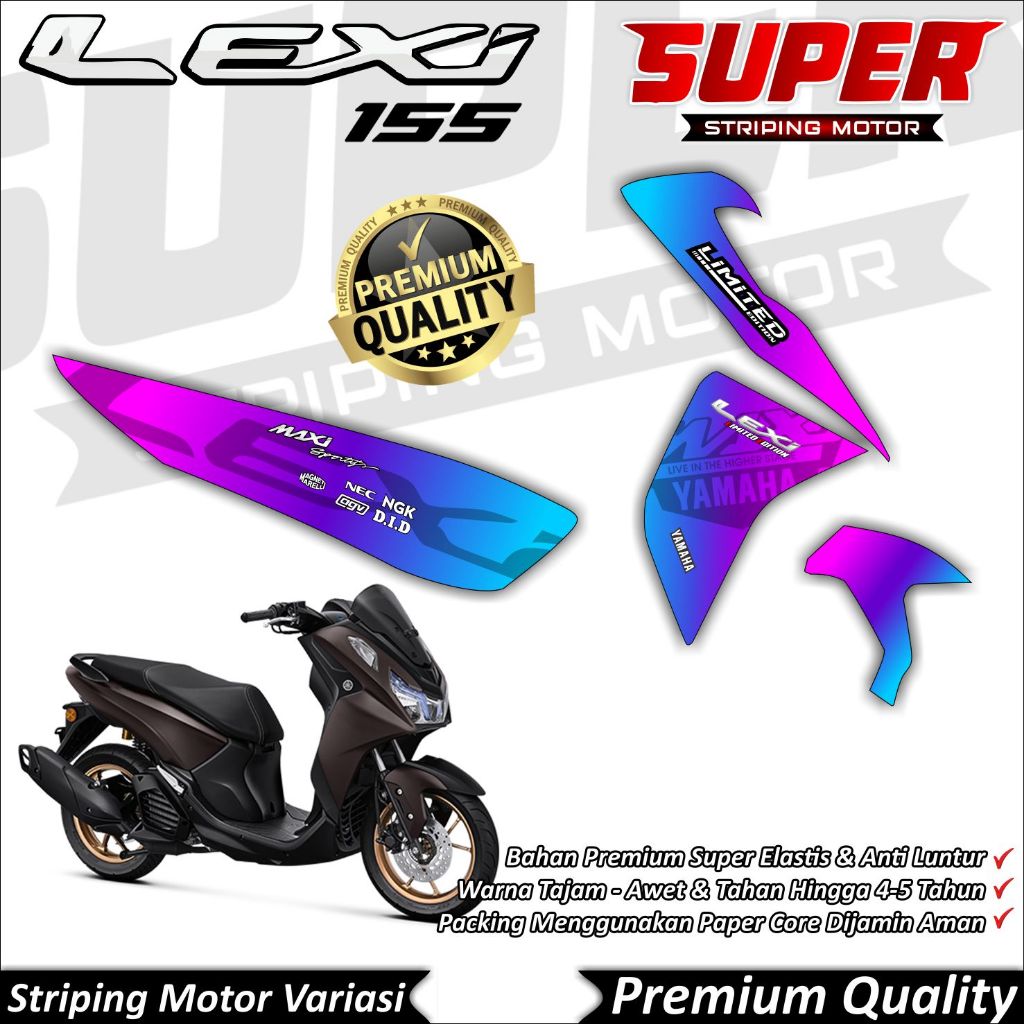 Stiker LEXI 155 Anti Luntur keren Striping Lexi 155 Striping Yamaha LEXI 155 Hayabusa Bunglon