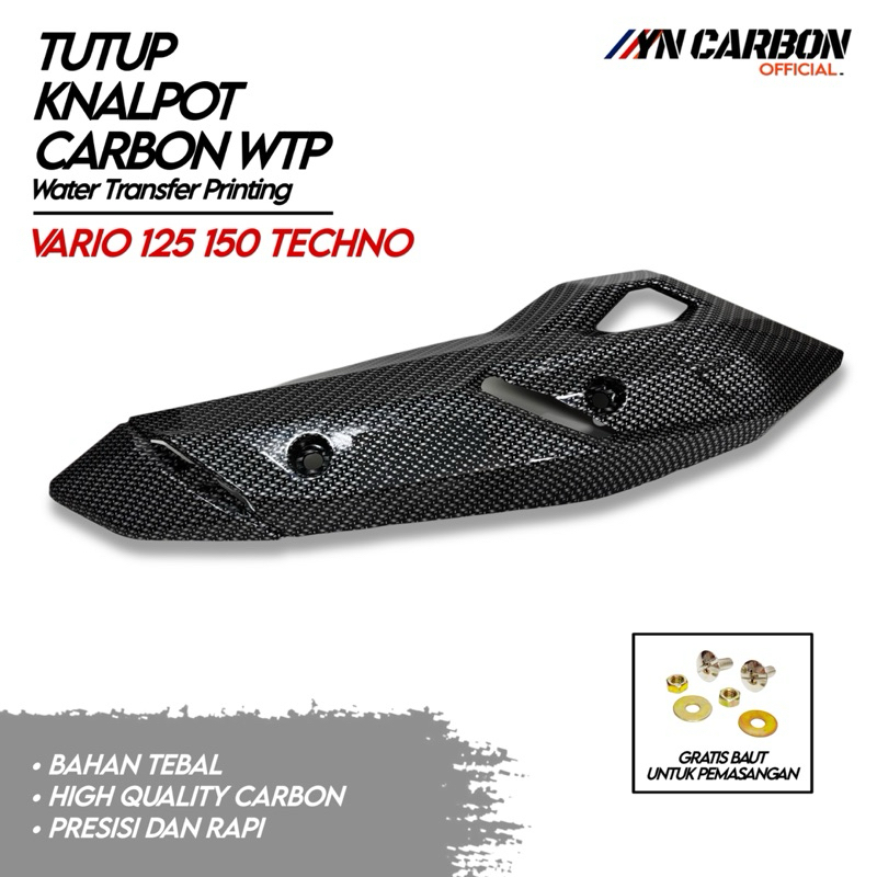 Tutup Knalpot Vario 150 Gratis Baut Carbon Glossy Tameng Knalpot Carbon Glossy Vario 150 Cover Knalp