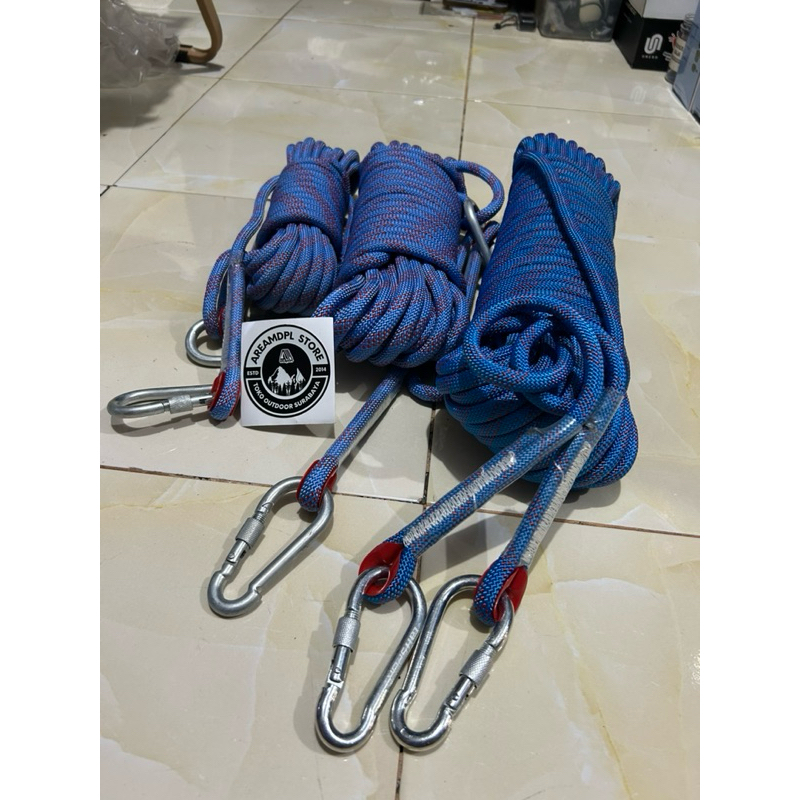 Tali Panjat || Tali Karmantel || Tali Panjat tebing 10mm dan 12mm Panjang 10m 20m 30m dan 50m kuat