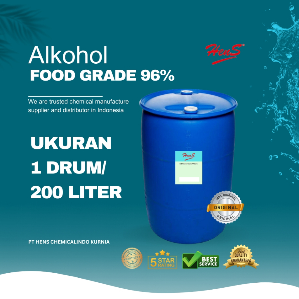Alkohol Food Grade 96% Alkohol food grade 70% 200 LITER ORIGINAL