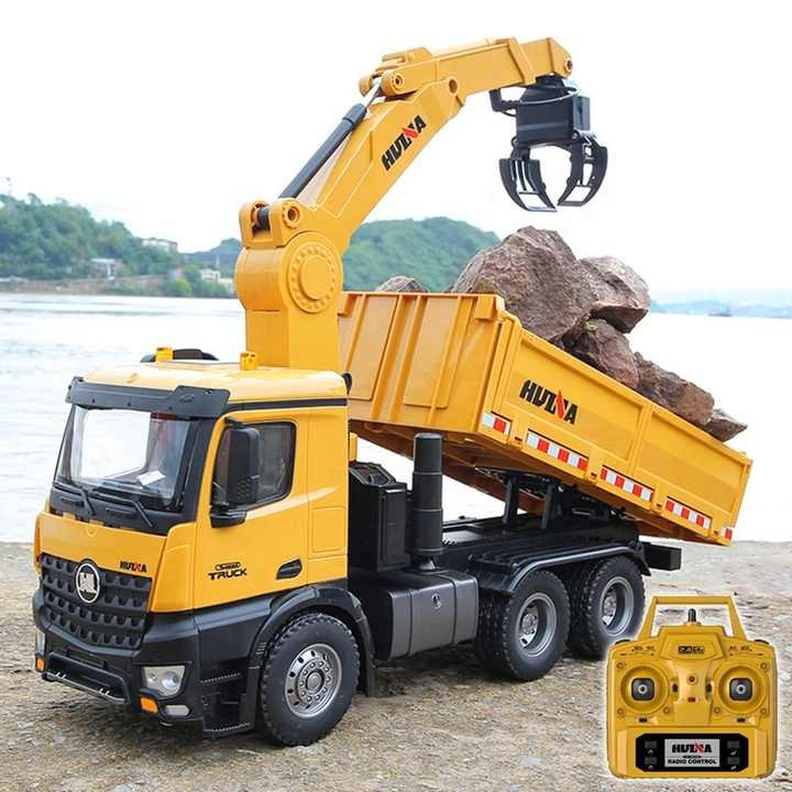 Huina 1538 RC Dump Truck Truk Pengambil Kayu Semi Alloy Full Propo 1/14 26CH 2.4G