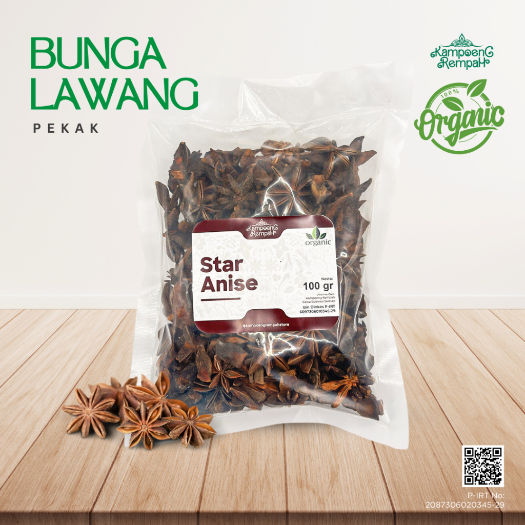 

Bunga Lawang Premium | Star Anise | Pekak 100gr