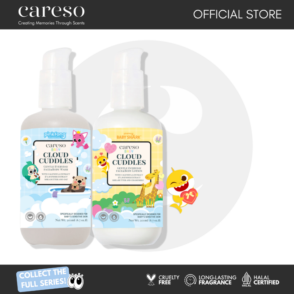 [BUNDLE] CARESO Baby Bath Time  - Body Wash 200ML & Body Lotion 200ML