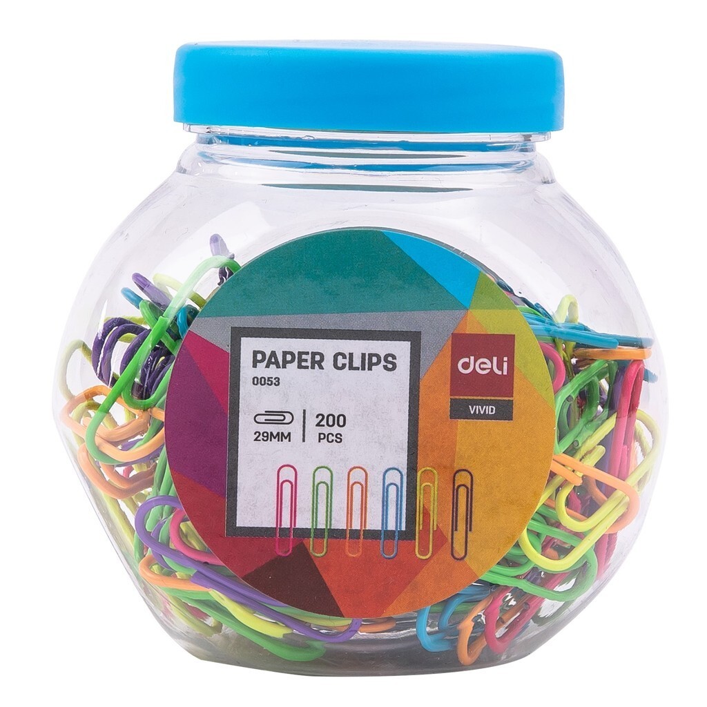 

DELI PAPER CLIPS 29MM 200 PCS - 100% ORI - TOKO BUKU URANUS NGAGEL SURABAYA