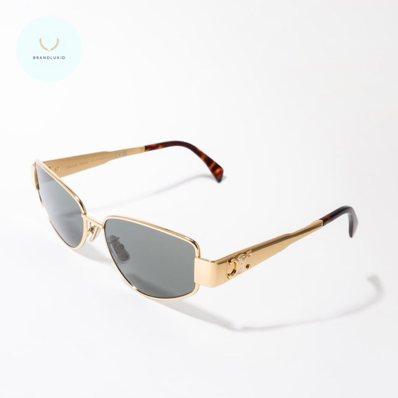 Celine Triomphe metal 04 sunglasses Gold Green
