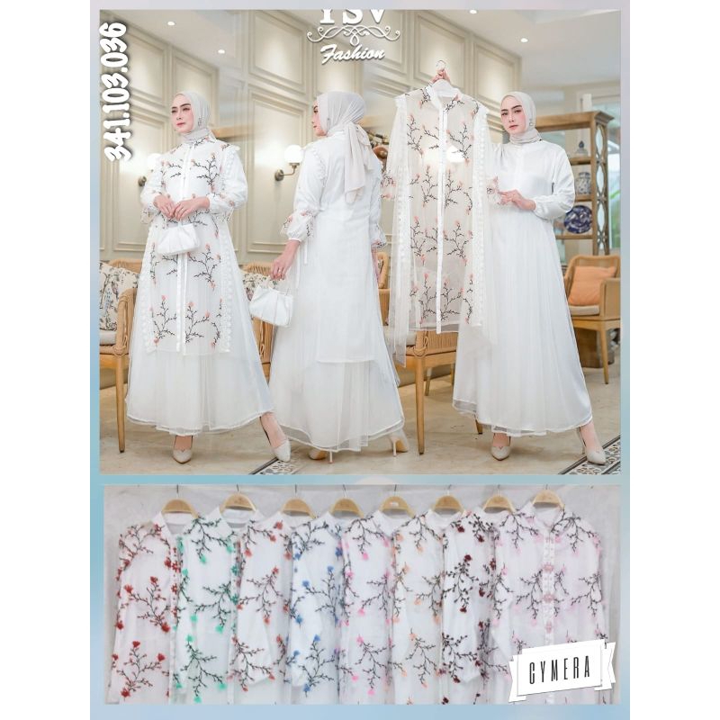 GAMIS WANITA DEWASA  DRESS INNER TUTU DAN OUTER BAJU LEBARAN KEKINIAN