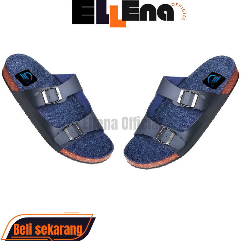 ELLENA - Sandal Slide Pria - Break Slop Kulit Watre Slip - Dyren Series