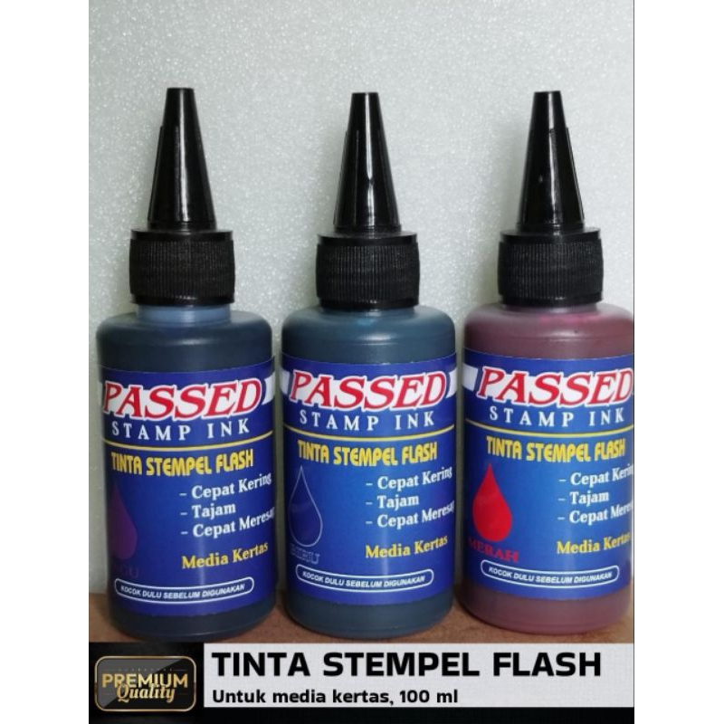 

TINTA STEMPEL FLASH / OTOMATIS untuk media kertas, isi 100 ml