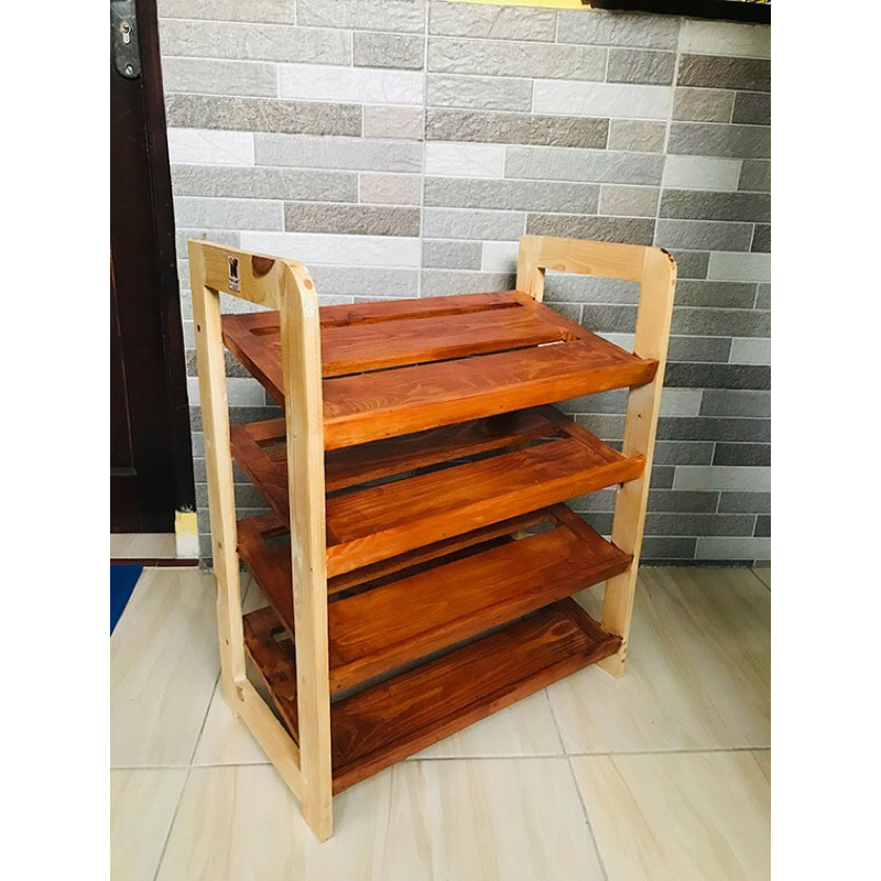 rak sepatu kayu jati belanda