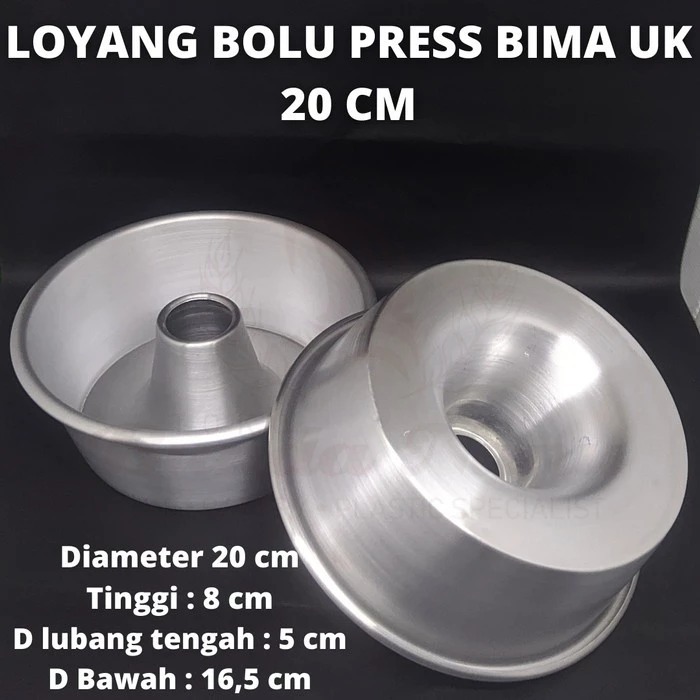 Cetakan Kue Bolu / Loyang Kue Tulban Bima Baking Pan 16, 20, 22CM Loyang Bolu Press Tebal BATAM