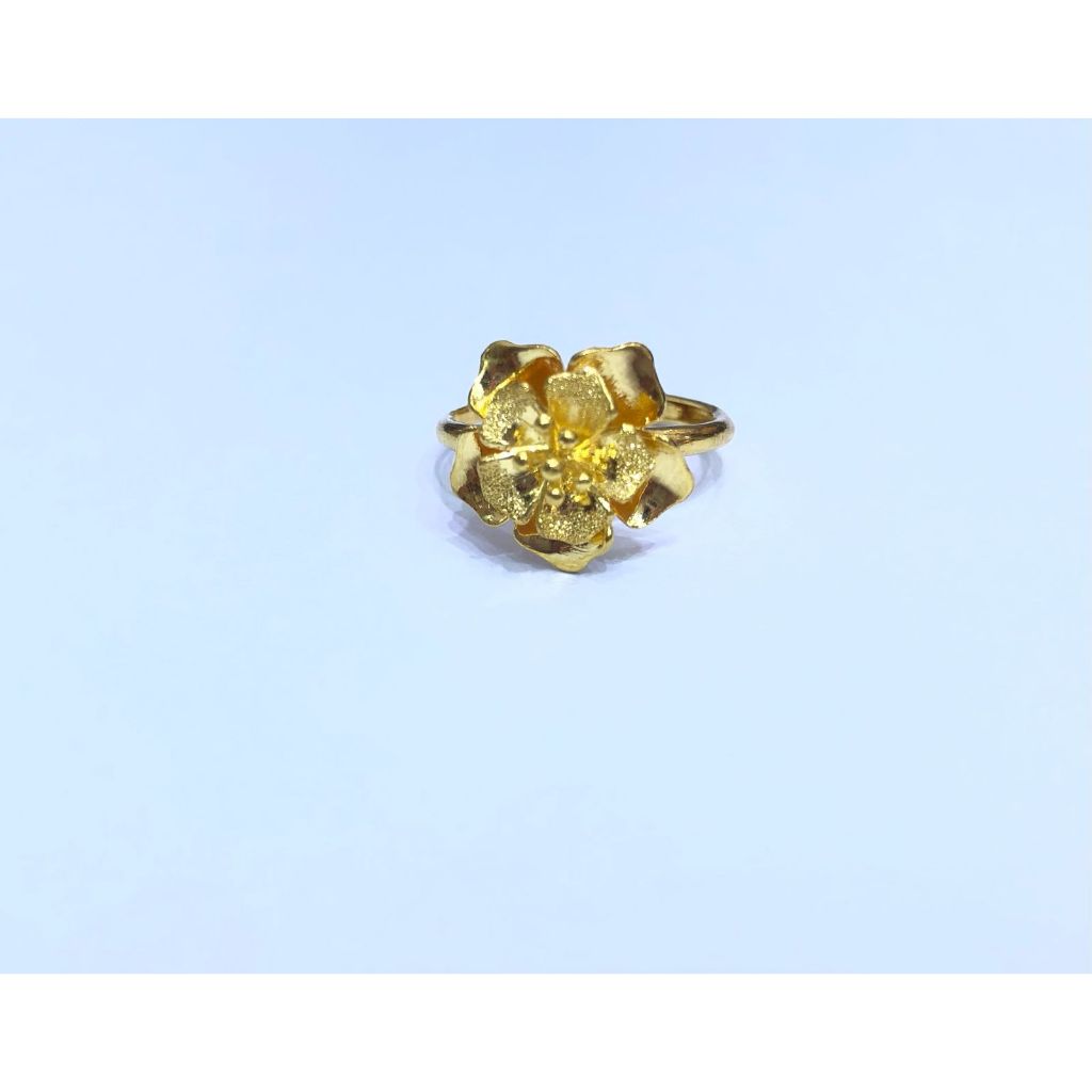 Cincin Emas model bunga HK