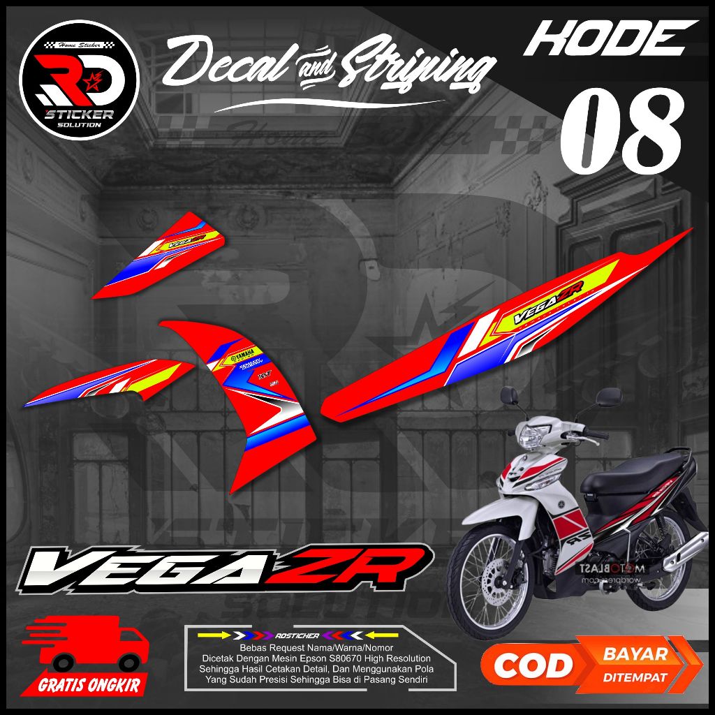 STRIPING MOTOR KEREN VEGA ZR STRIPING HOLOGRAM KEREN VEGA ZR MURAH