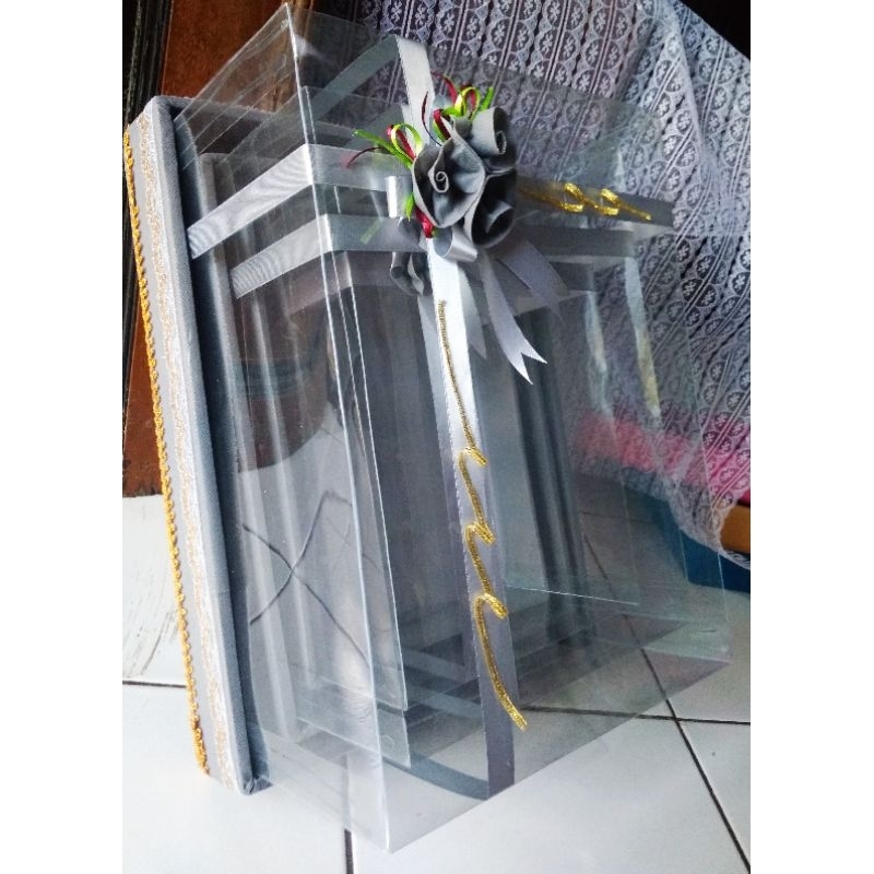 Kotak Hantaran Mika Pita isi 2 (XL dan L) atau (L dan M)