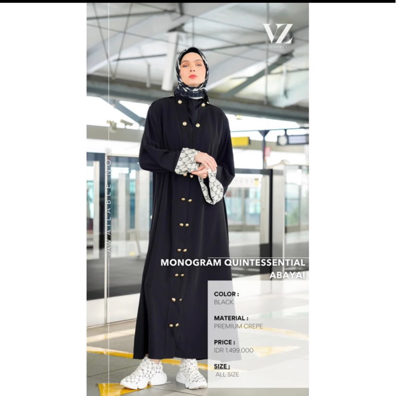 Preloved Abaya dress monogram black VZ/ VIVIZUBEDI (pesanan kak rizky)
