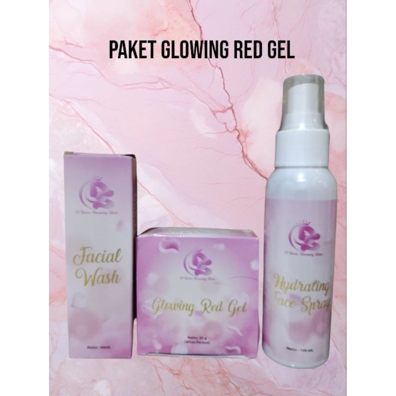 PAKET SKINCARE RED GEL + SPRAY WAJAH, PAKET GLOWING RED GEL BY DSARS BEAUTY SKIN