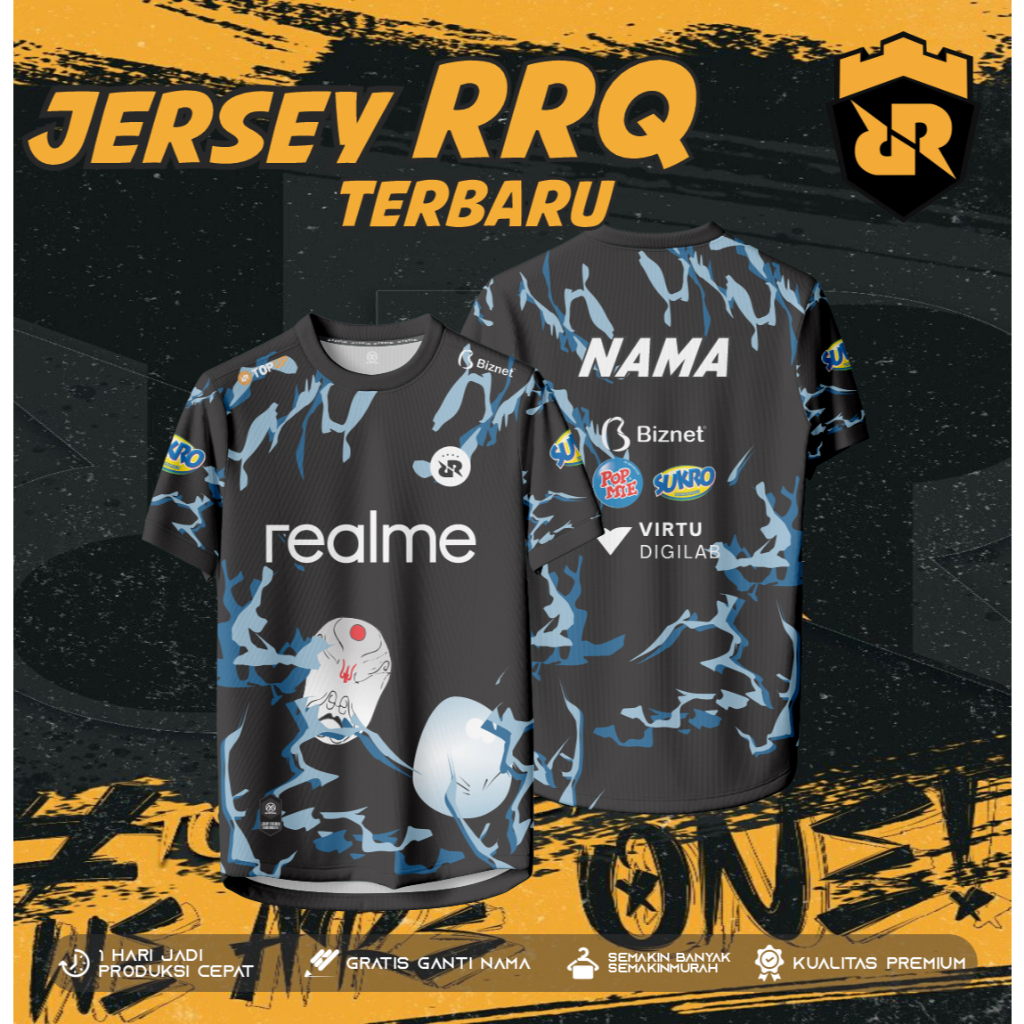 BAJU KAOS JERSEY RRQ MODEL TERBARU / JERSEY RRQ  FULL PRINTING