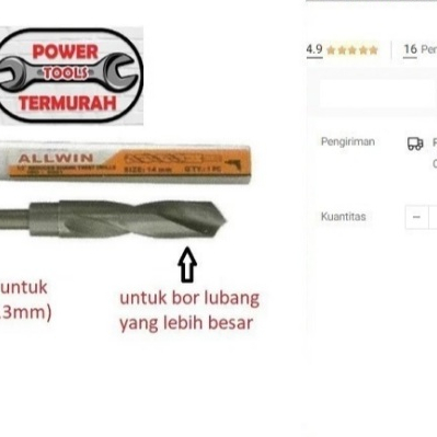 

Mata Bor Besi 19.5 mm Reduced Shank Twist Drill Kones Taper 19,5mm