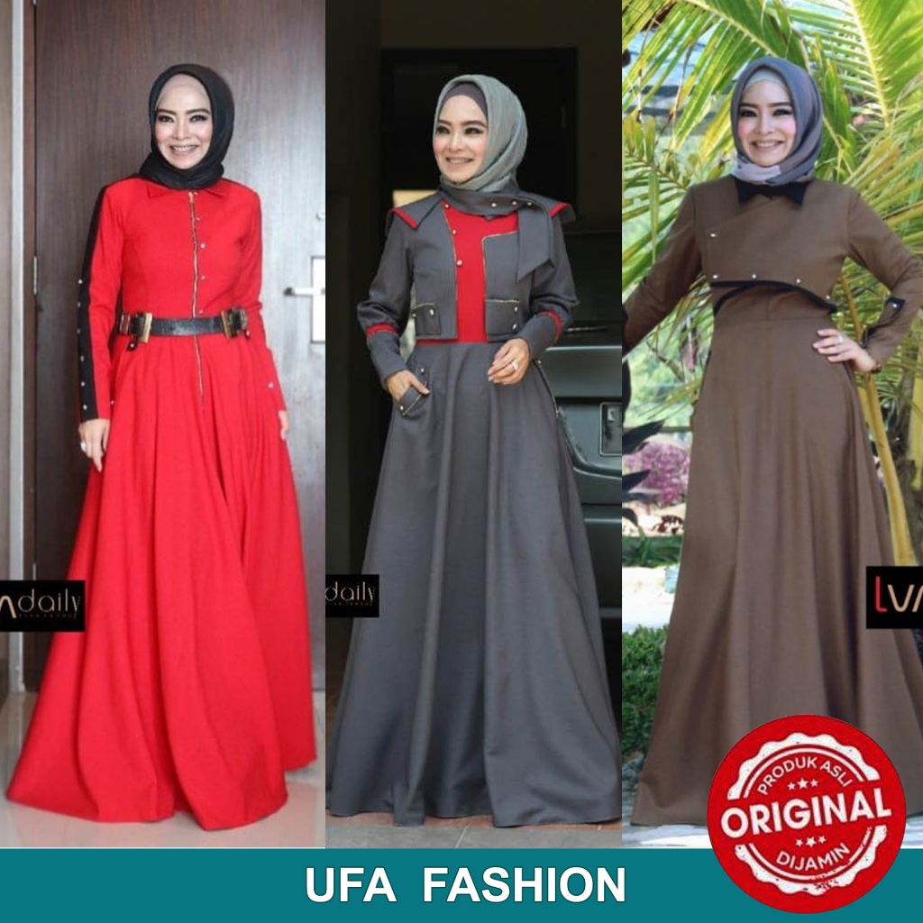 LVA DAILY READY, Dress Polyester premium, Baju kondangan elegan, Baju lebaran elegan, LVA original