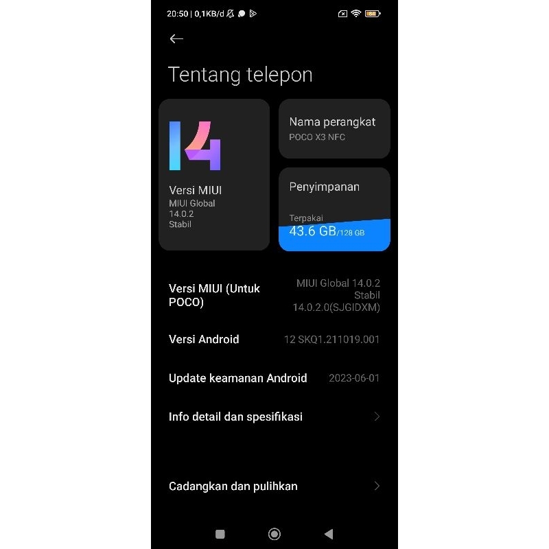 Poco X3 Nfc mulus no minus full set hp + charger