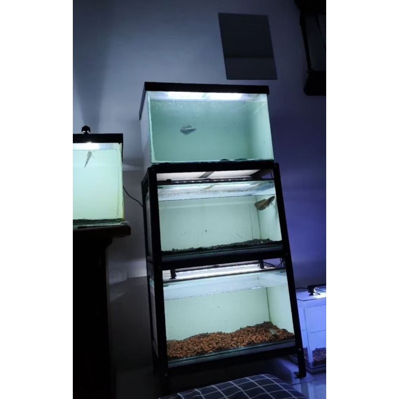Rak serbaguna P40cm L30cm T80cm 3 susun / Rak aquarium / rak bongkar pasang / Rak susun besi / Rak c