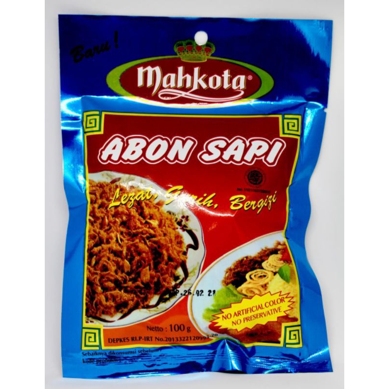 

Abon Sapi Cap Mahkota Biru 100 gram Kemasan Ziplock