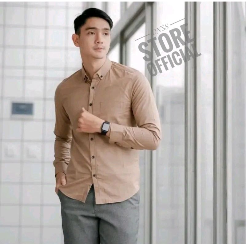 TREND2025 Kemeja Pria polos Lengan Panjang • Kemeja Kasual Pria • Baju Kemeja Kantor Kekinian